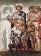 Michelangelo Buonarroti THe Madonna and Child with Saint John and Angels oil on canvas